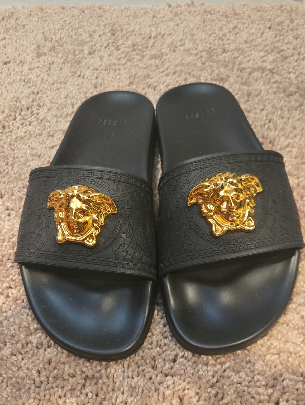 Versace Palazzo MEDUSA Black Slide Sandals